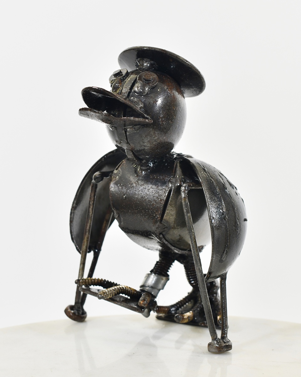 'Flux' The Injured Duck Scrap Metal Art Sculpture