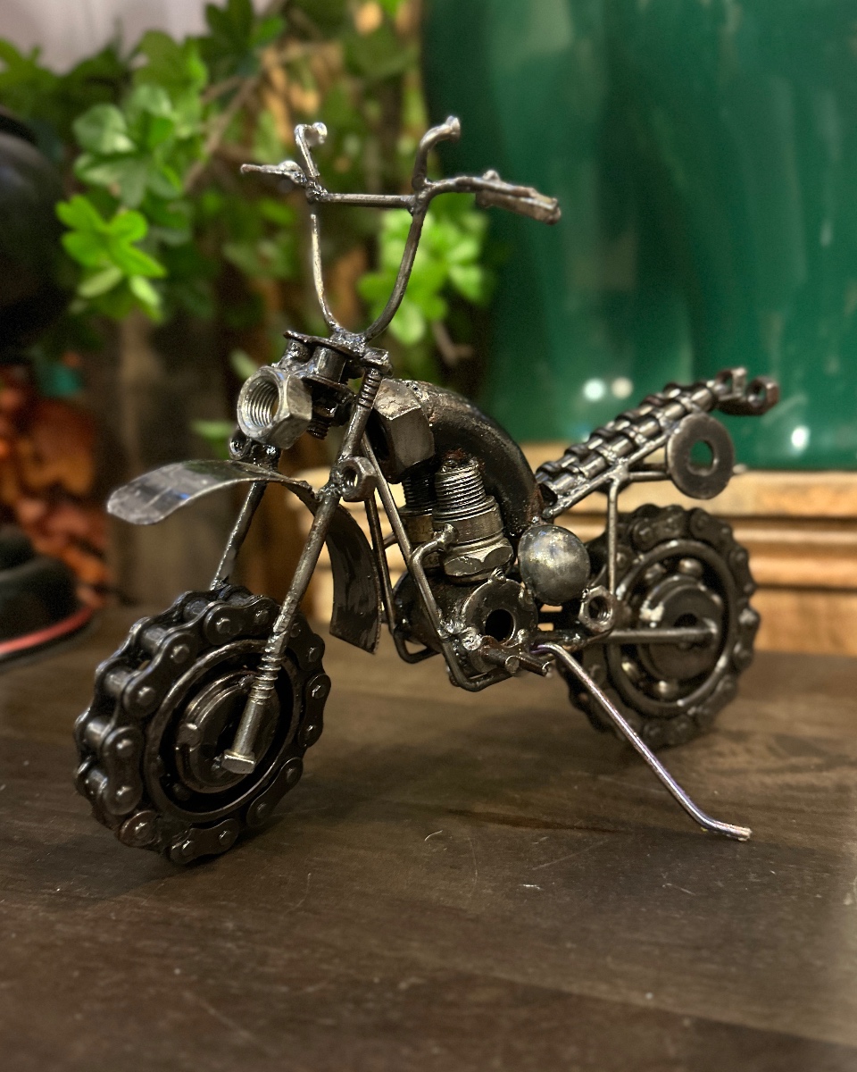 'Chain Drive' Motorbike Scrap Metal Art Sculpture