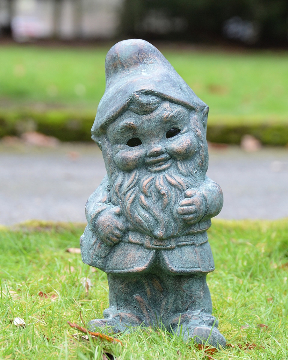 Cast Aluminium 'Buckle' The Garden Gnome - Verdigris