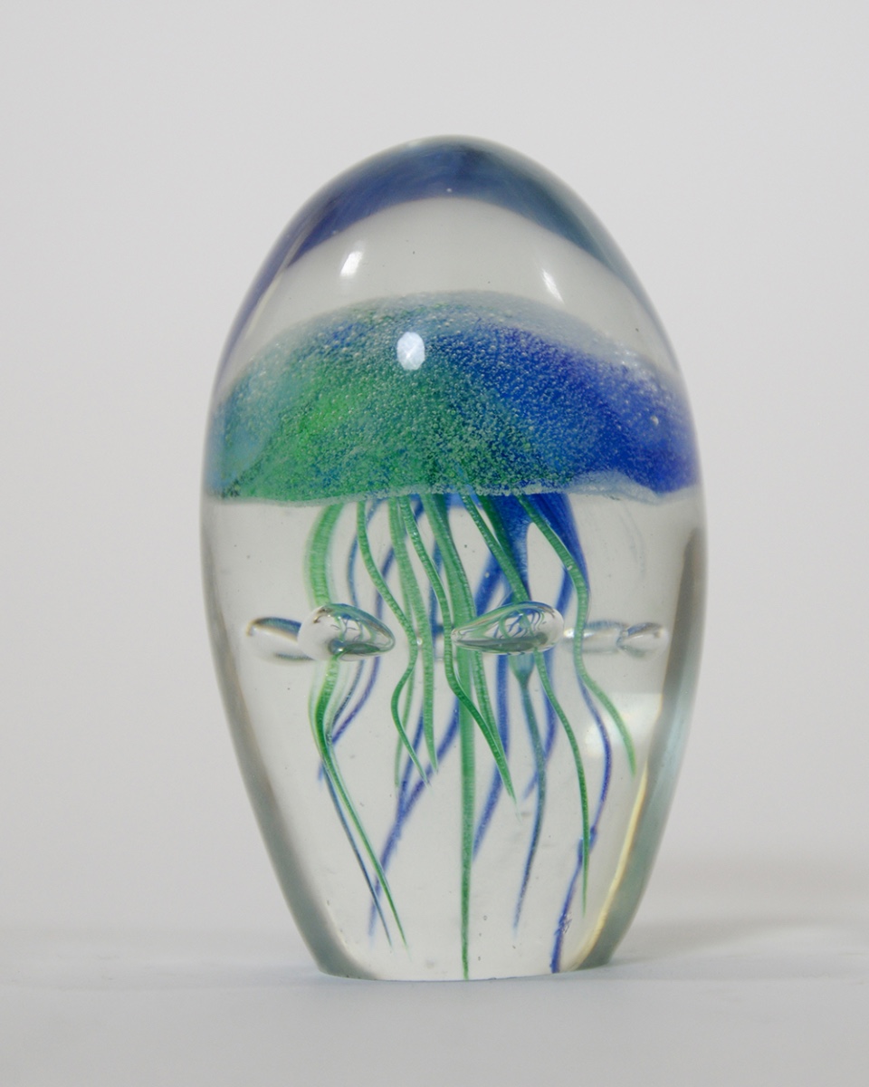 Decorative Glass Jellyfish Paper Weight Ornament