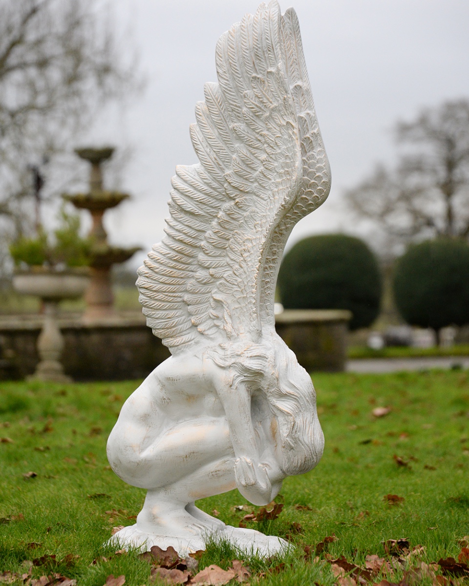 'Fallen Grace' Cast Aluminium Angel Garden Sculpture