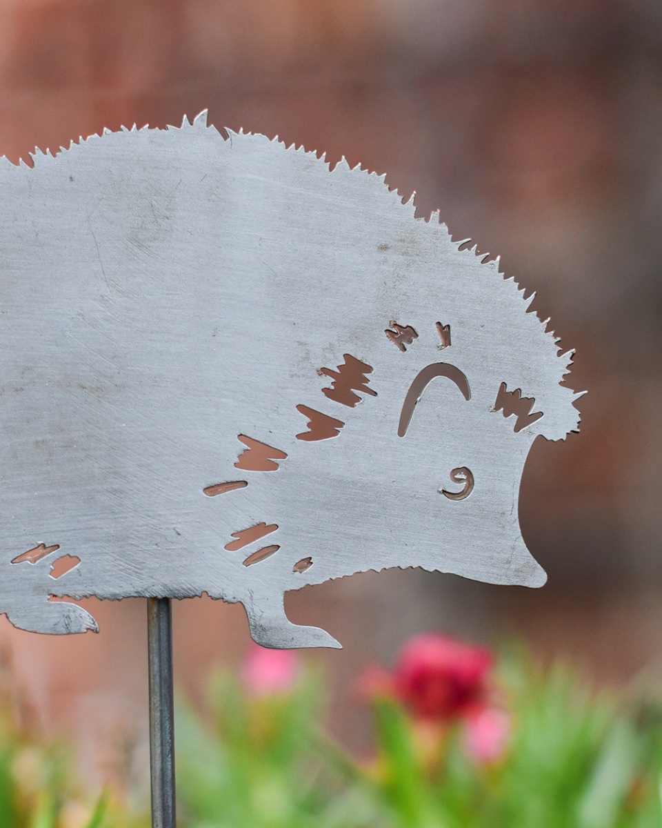 Hedgehog Decorative Plant Pot Spike - Pack Of Two Close Up