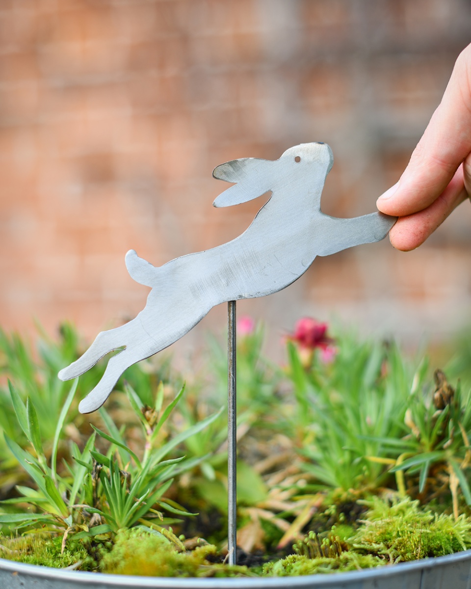 Leaping Hare Decorative Plant Pot Spike - Pack Of Two To Scale
