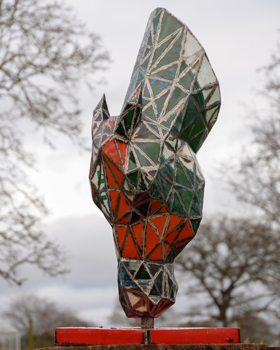 'Mane' The Horse Head Recycled Oil Drum Sculpture