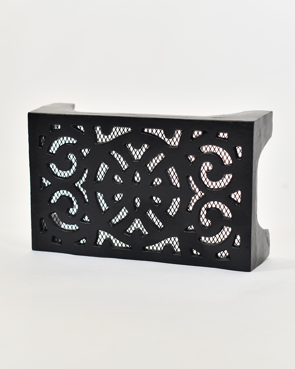 'Milestone' Black Cast Iron Air Brick - 9" x 6"