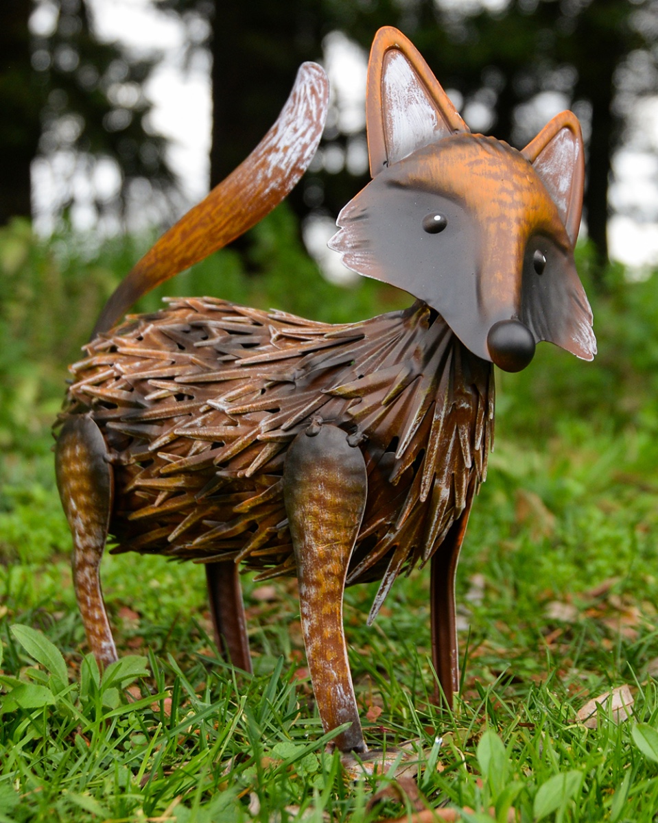'Nova' The Steel Fox Ornament - 23cm
