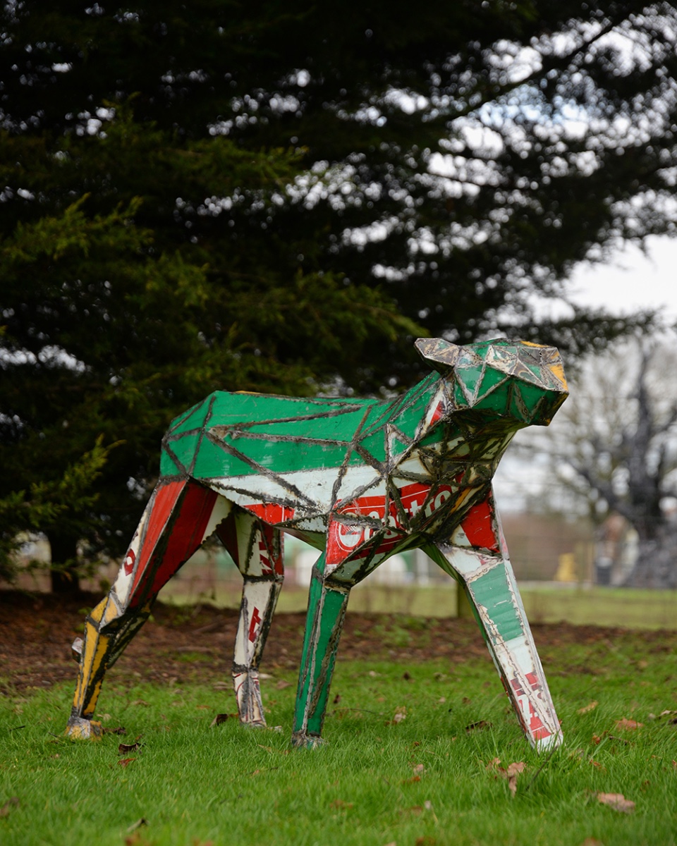 'Octane' The Cheetah Recycled Oil Drum Sculpture
