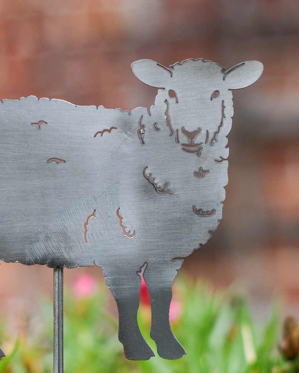 Sheep Decorative Plant Pot Spike - Pack Of Two Close