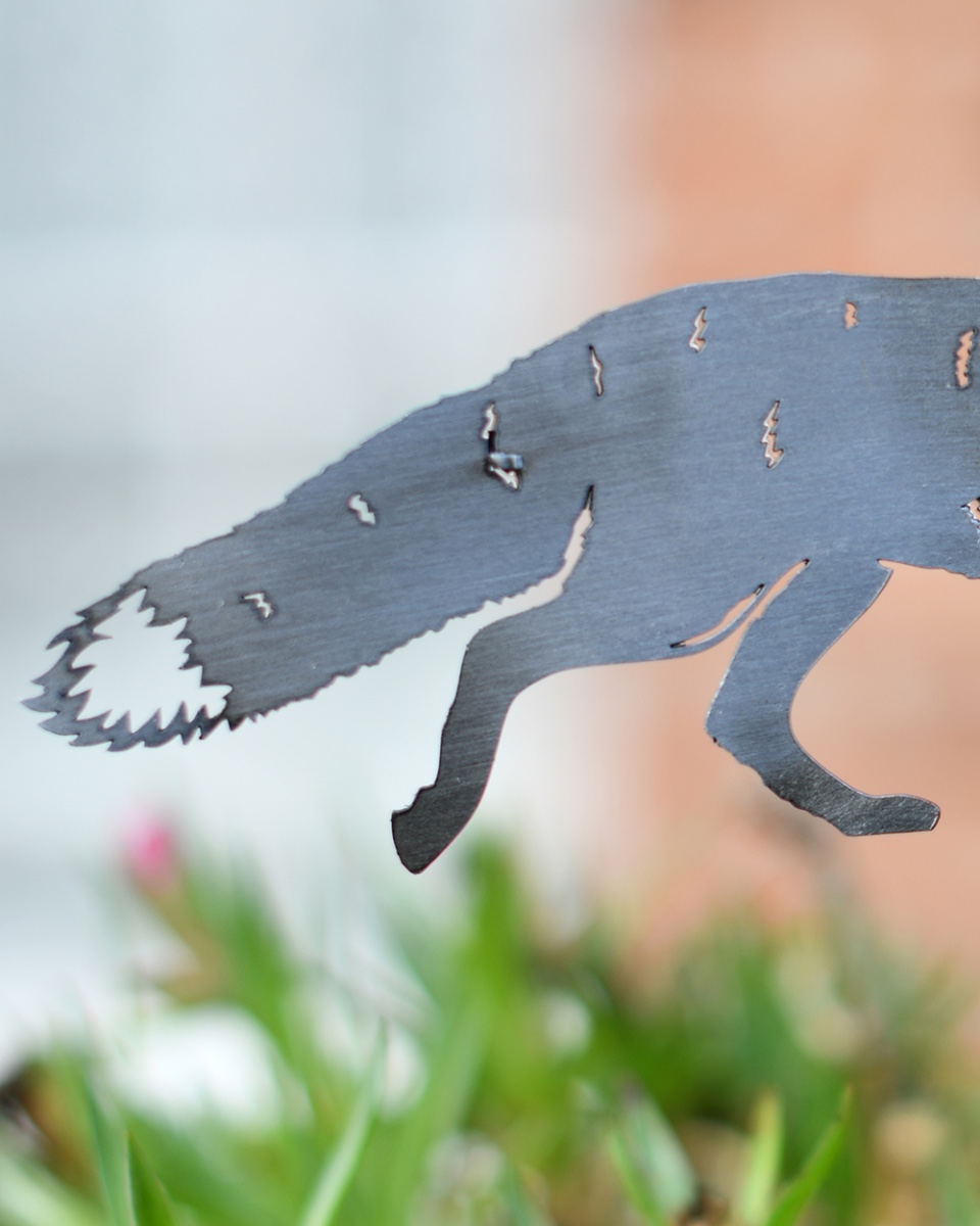 Sneaking Fox Decorative Plant Pot Spike - Pack Of Two Tail