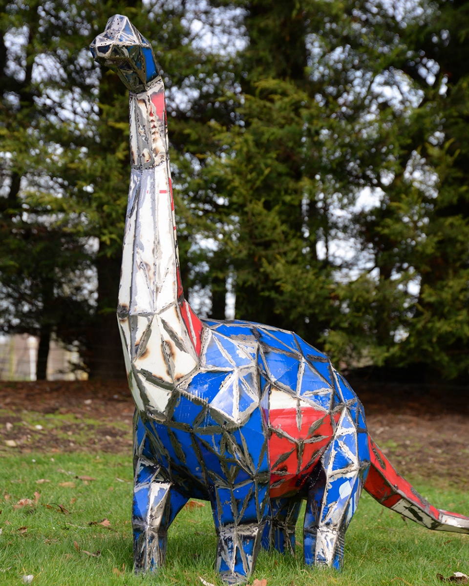 'Spire' The Brachiosaurus Recycled Oil Drum Sculpture