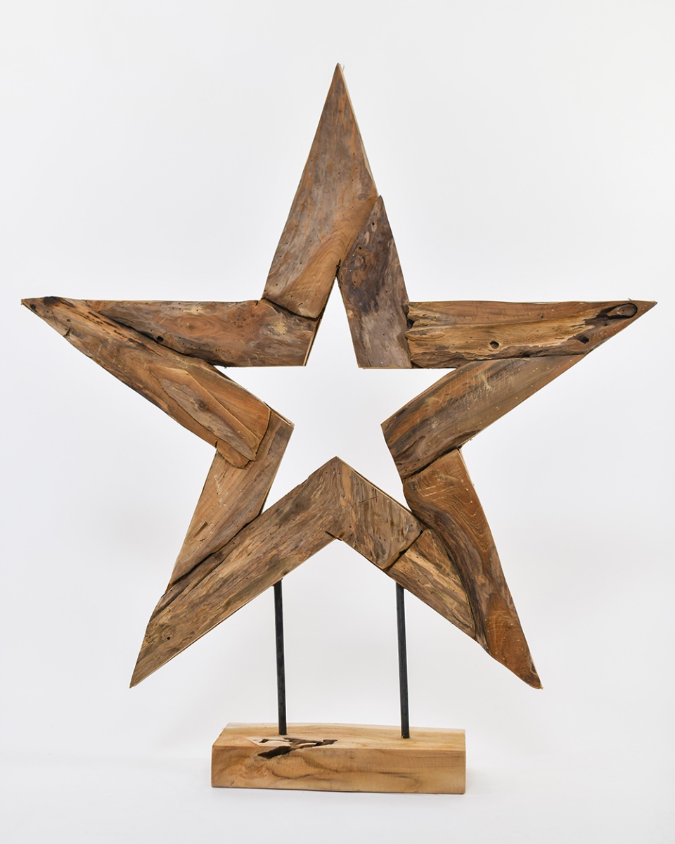 Teak Driftwood Rustic Star Home Ornament - 90cm