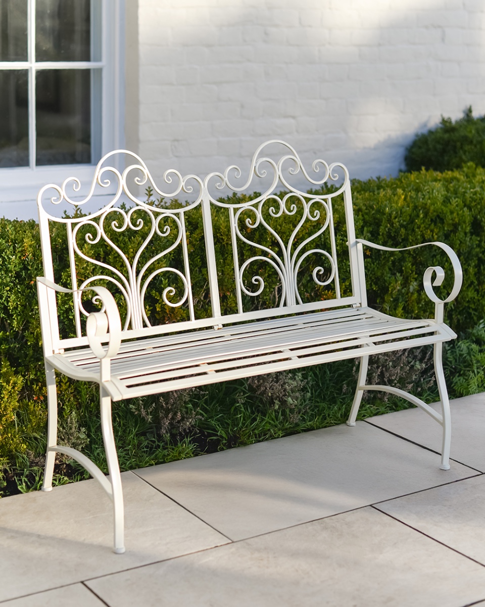 'Ashbourne' Two Seater French Cream Garden Bench