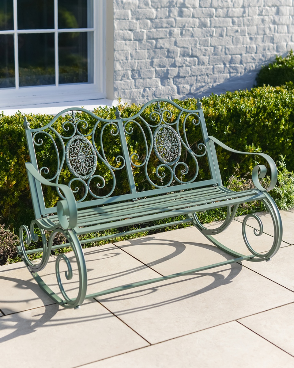 'Belvoir' Sage Green Rocking Garden Bench