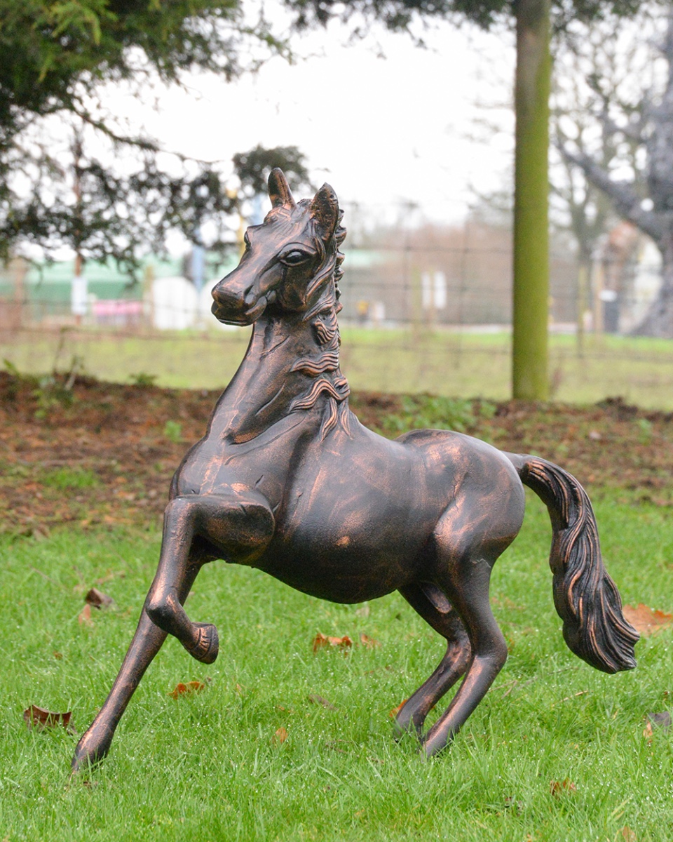 Cast Aluminium Galloping Horse Garden Sculpture
