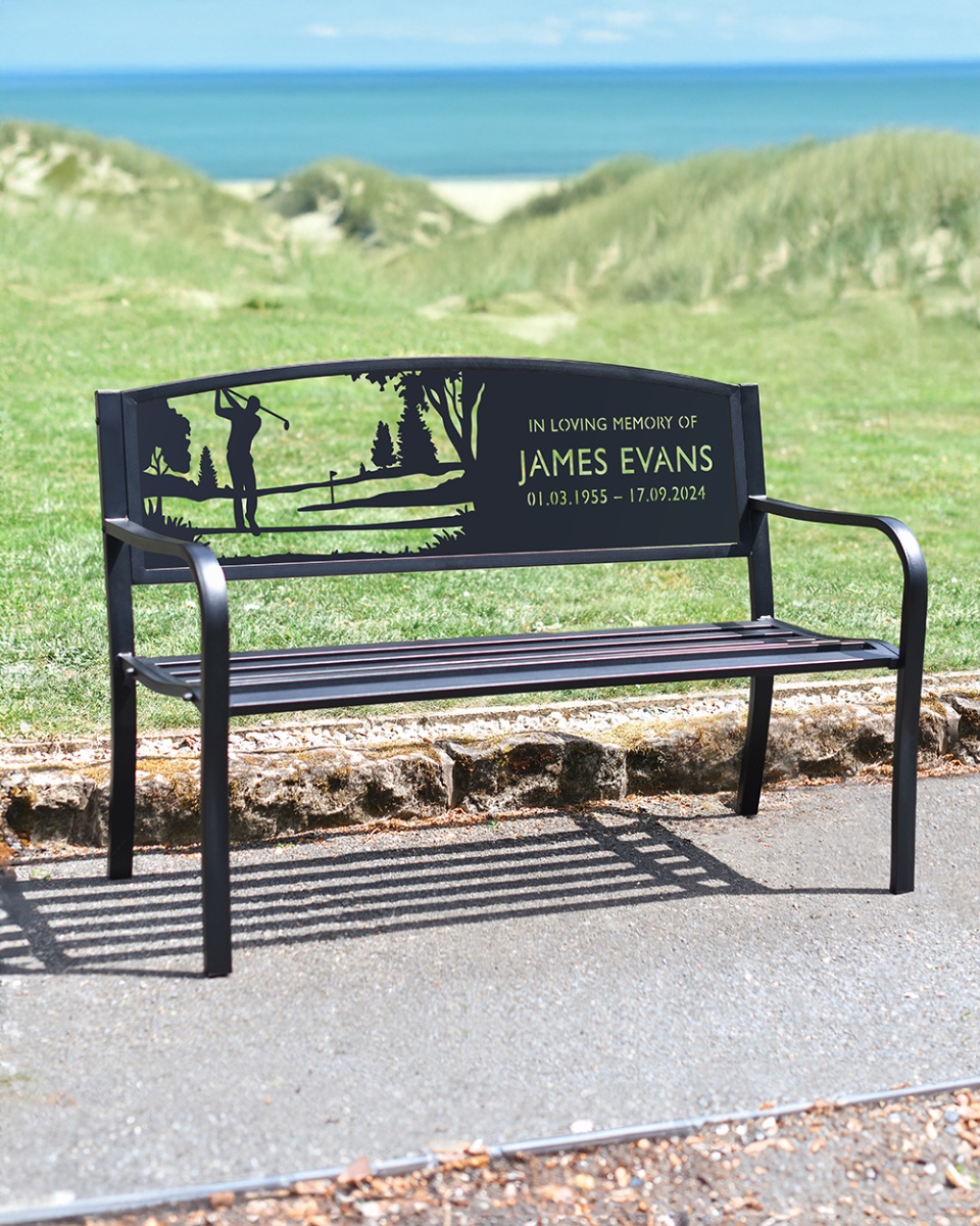 Iron & Steel Male Golfer Memorial Be…