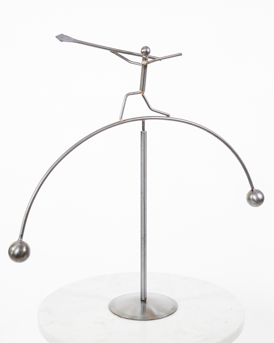 'Javelin' Scrap Metal Kinetic Balance Sculpture