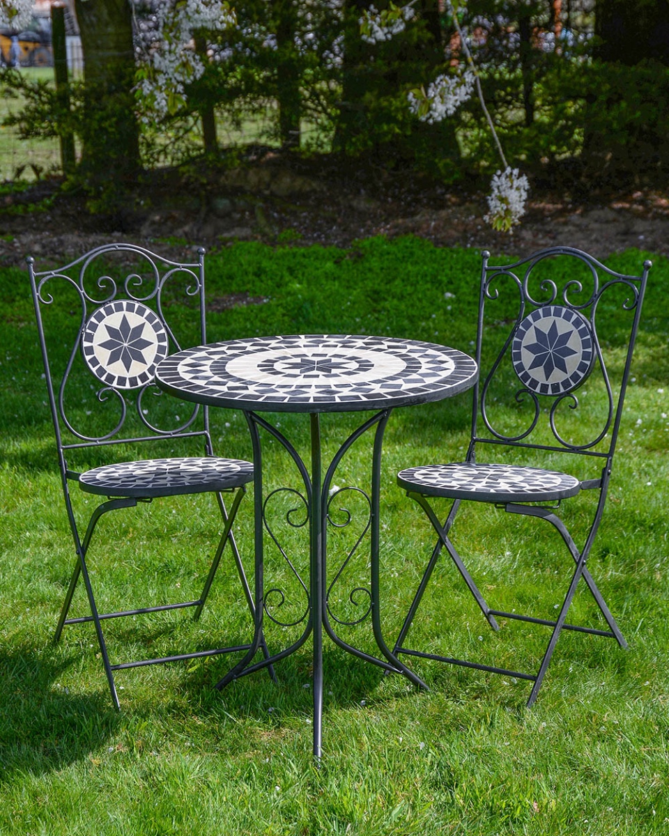 'Mosaico Stella' Two Seater Mosaic Garden Dining Set