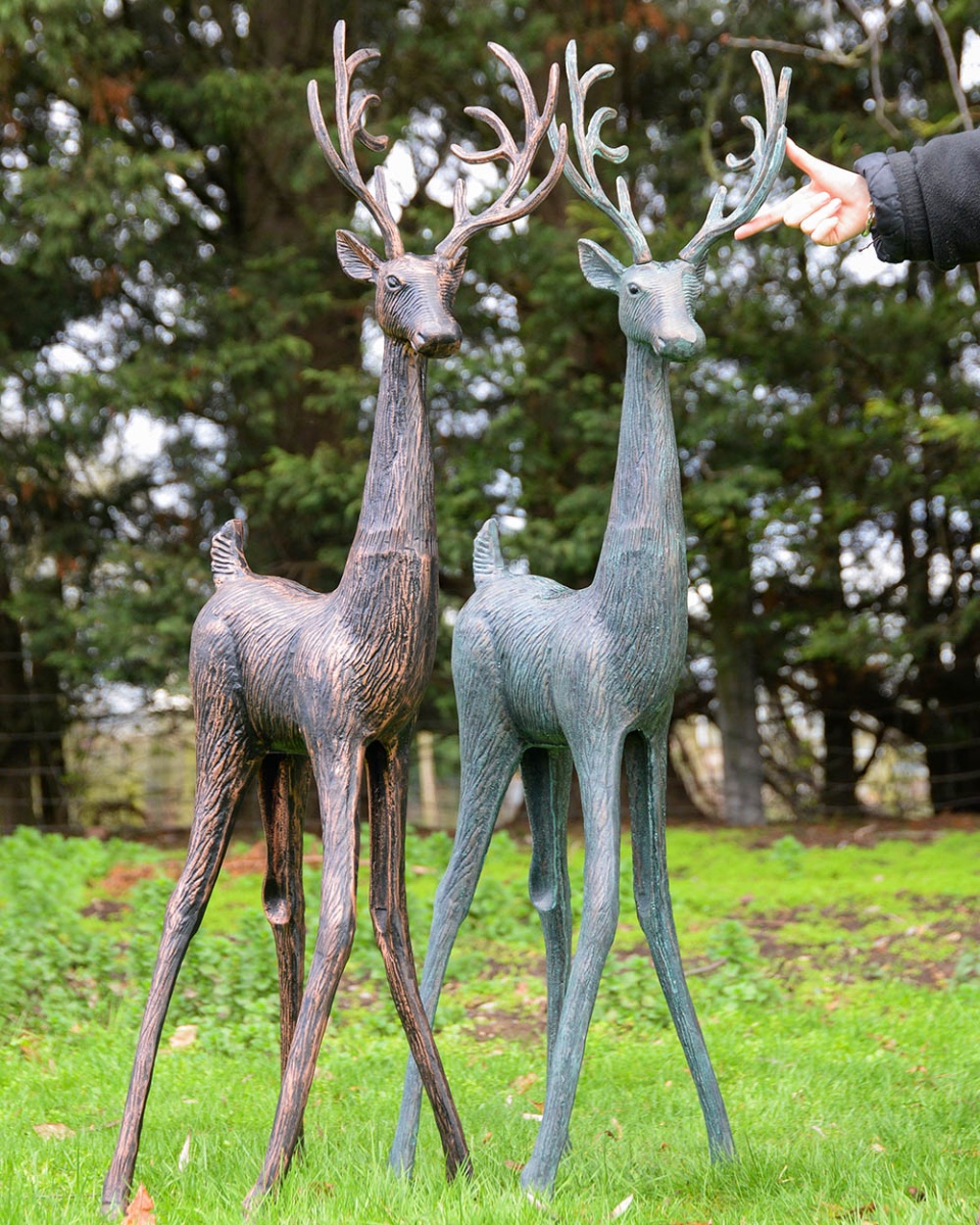 Scale Of The Pair Of 'Cypress' The Stag Sculptures