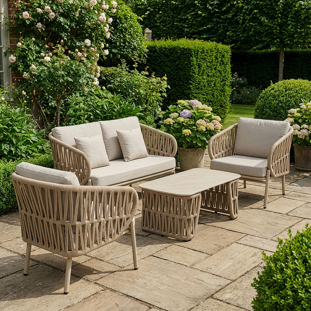 'Milos' Woven Rope Garden Lounge Set