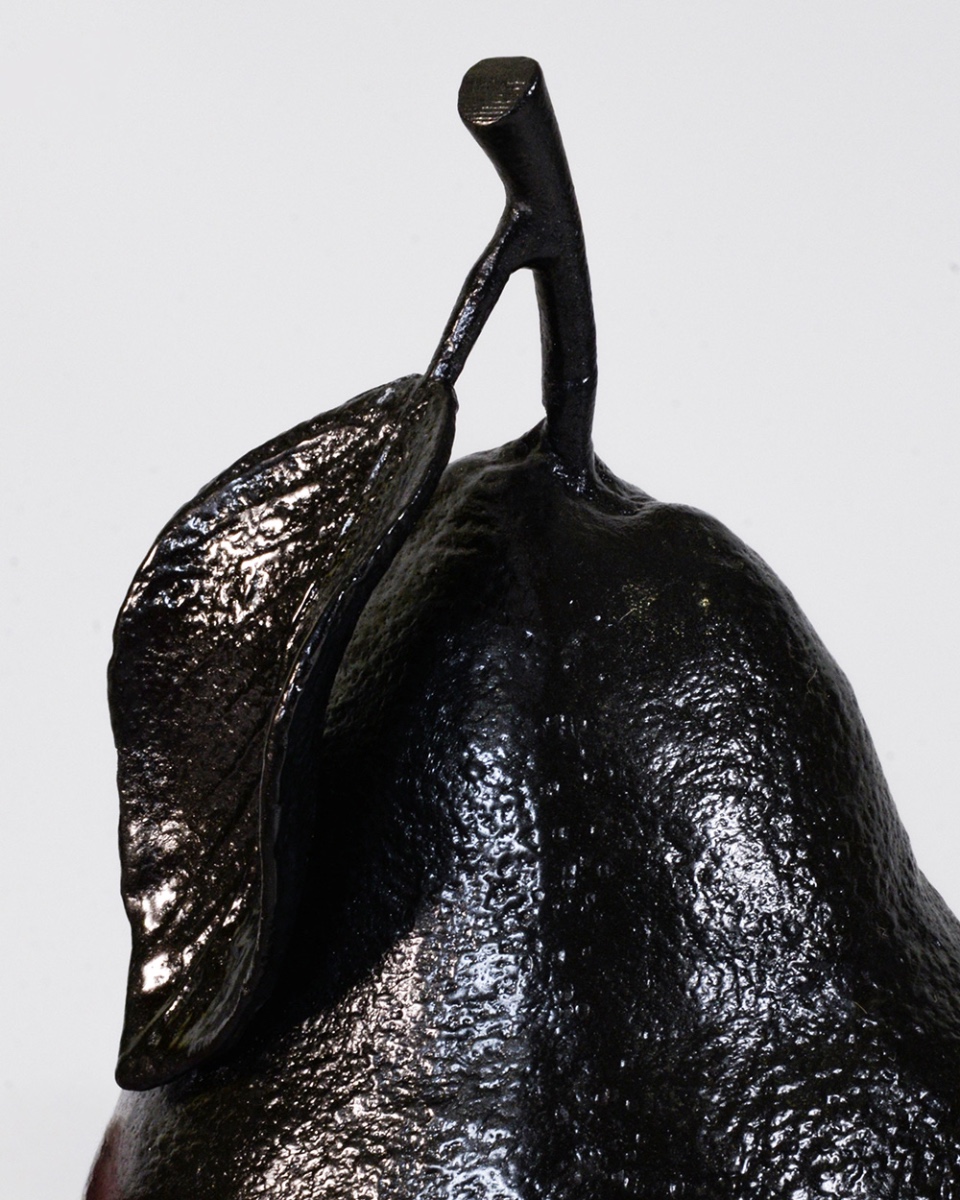 Close Up Of The Black 'Midnight Bartlett' Pear Interior Ornament - 16.5cm
