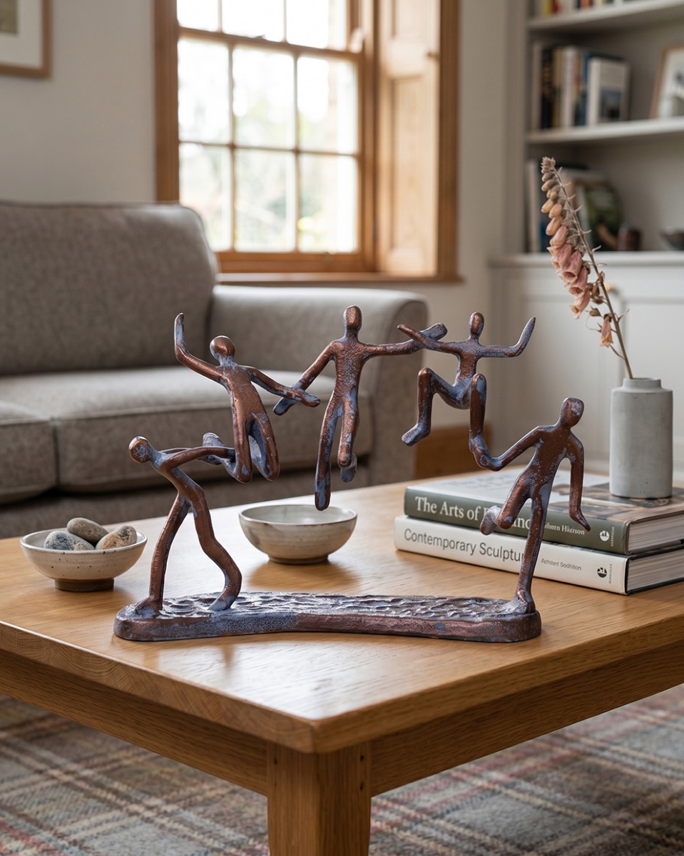 Cast Aluminium 'Joyful Connection' Home Ornament