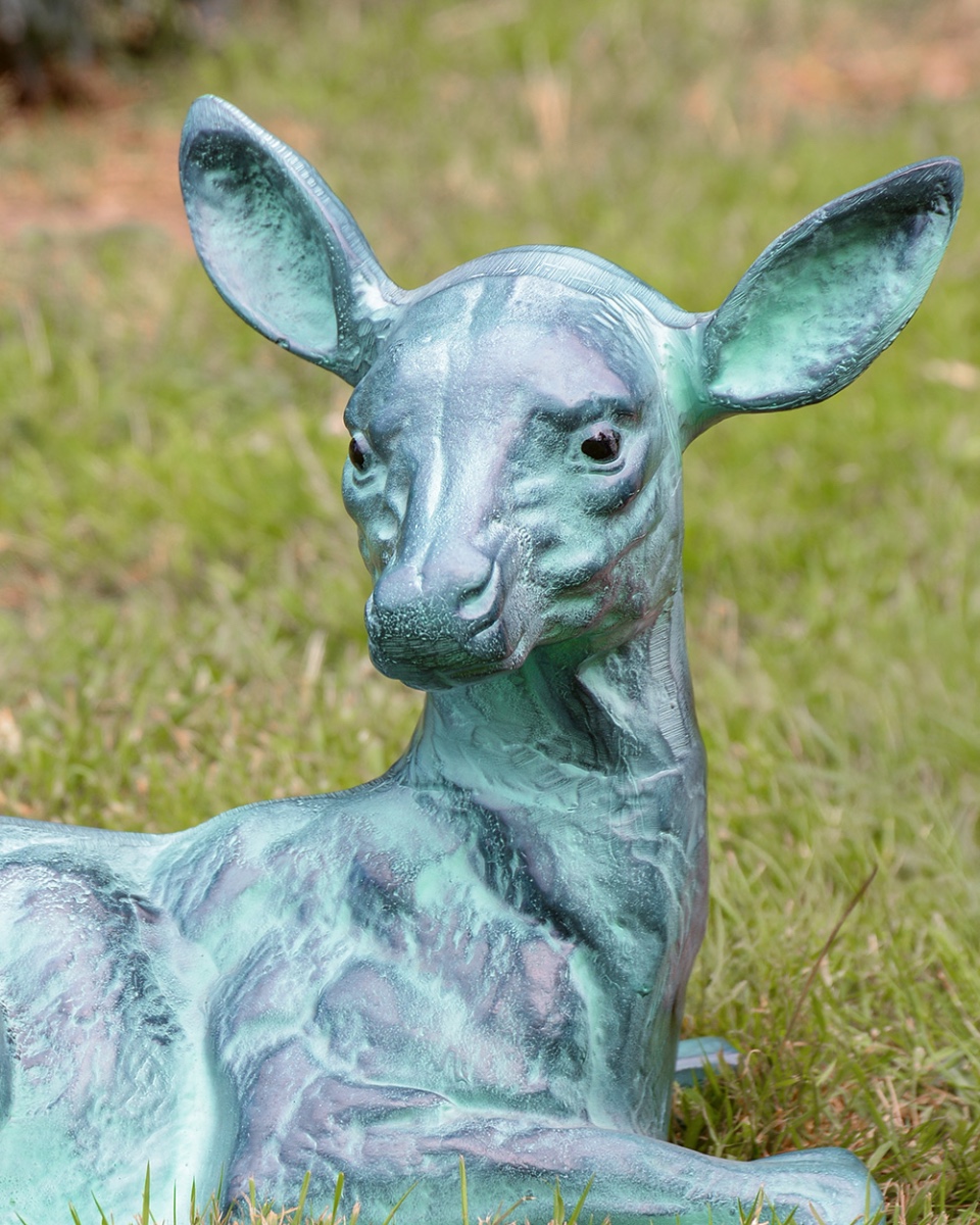 Close Up Of The Restig Fawn Sculpture