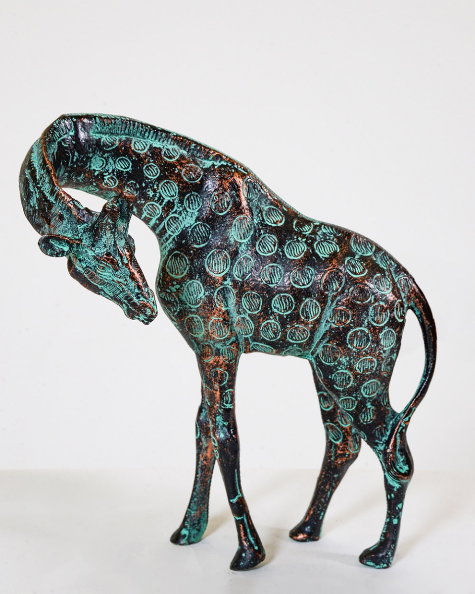 Cast Aluminium 'The Graceful Bow' Giraffe Ornament