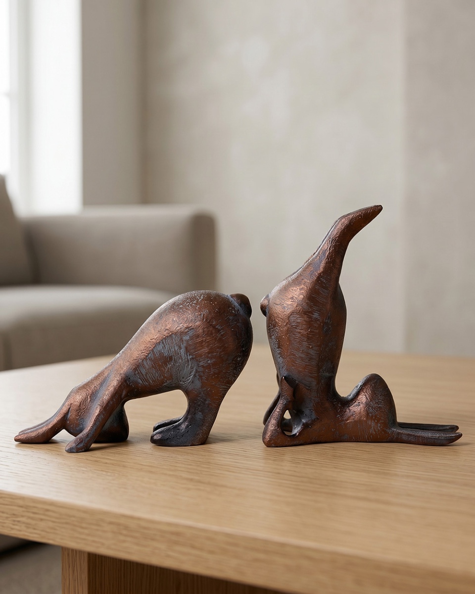 Cast Aluminium Yoga Bunnies Interior Ornament
