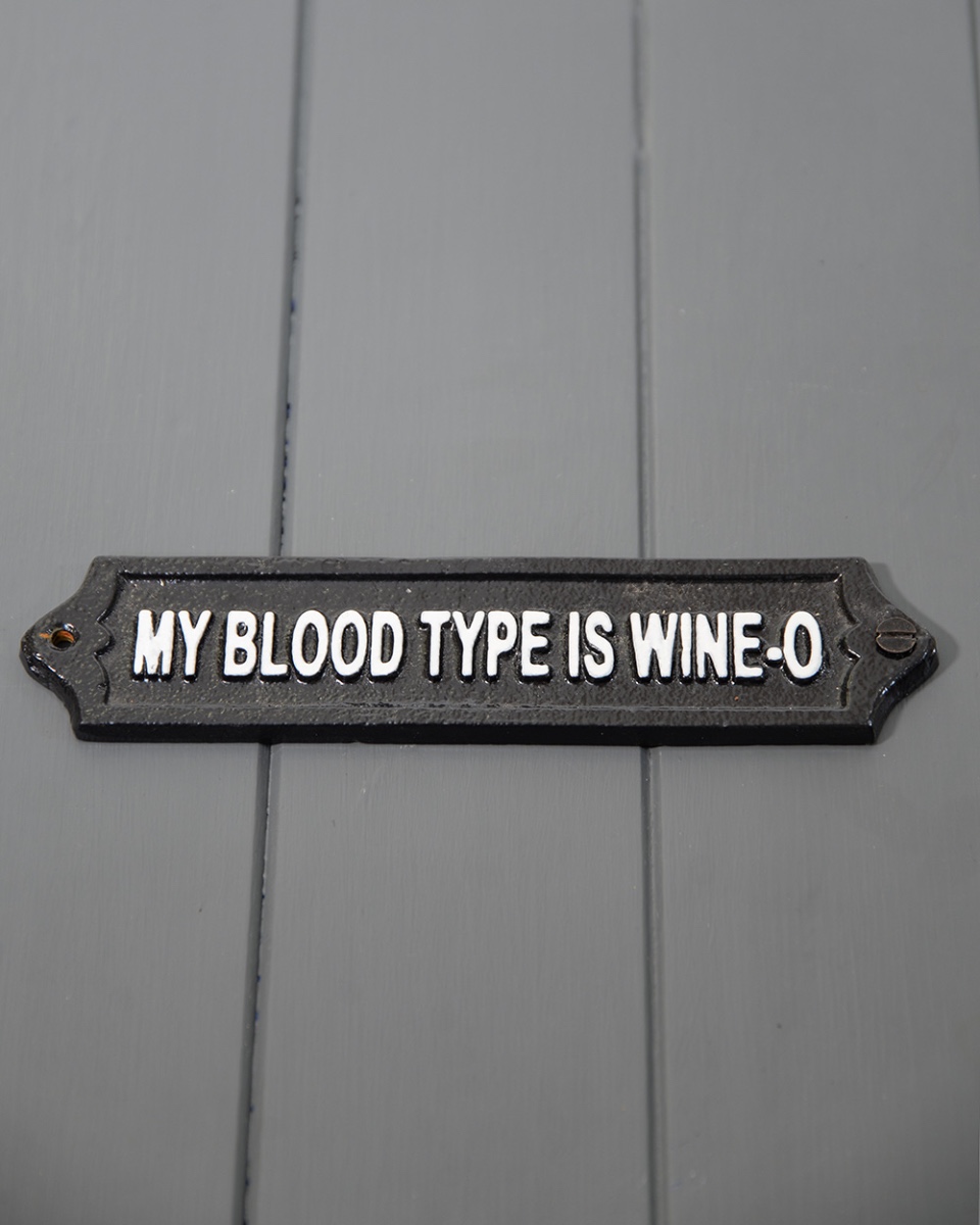 Cast Iron 'Wine-O' Humour Sign