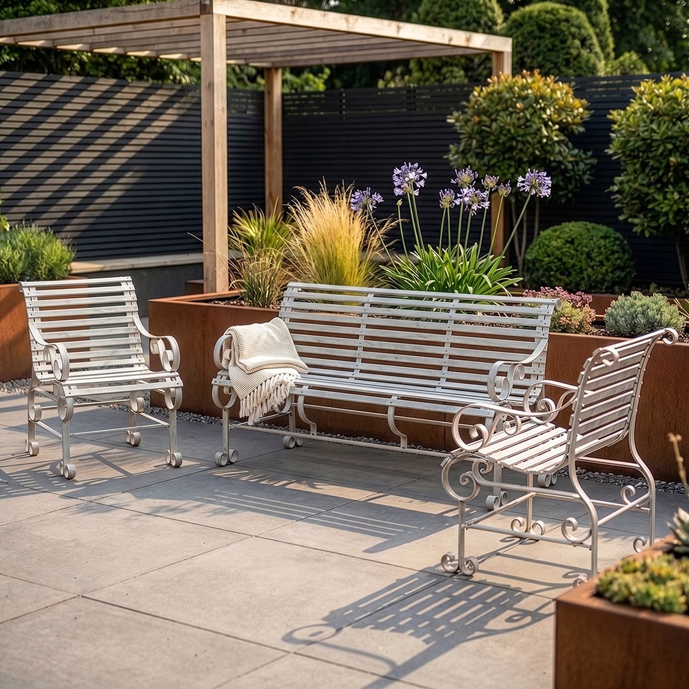 'Chatham' Metal Garden Lounge Set - Grey