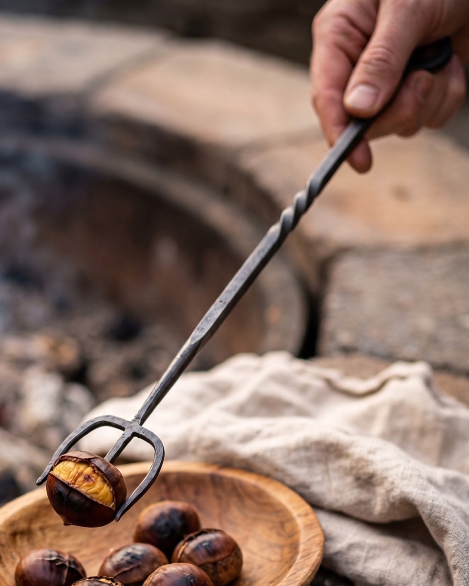 Rustic Twist Forged Roasting Fork