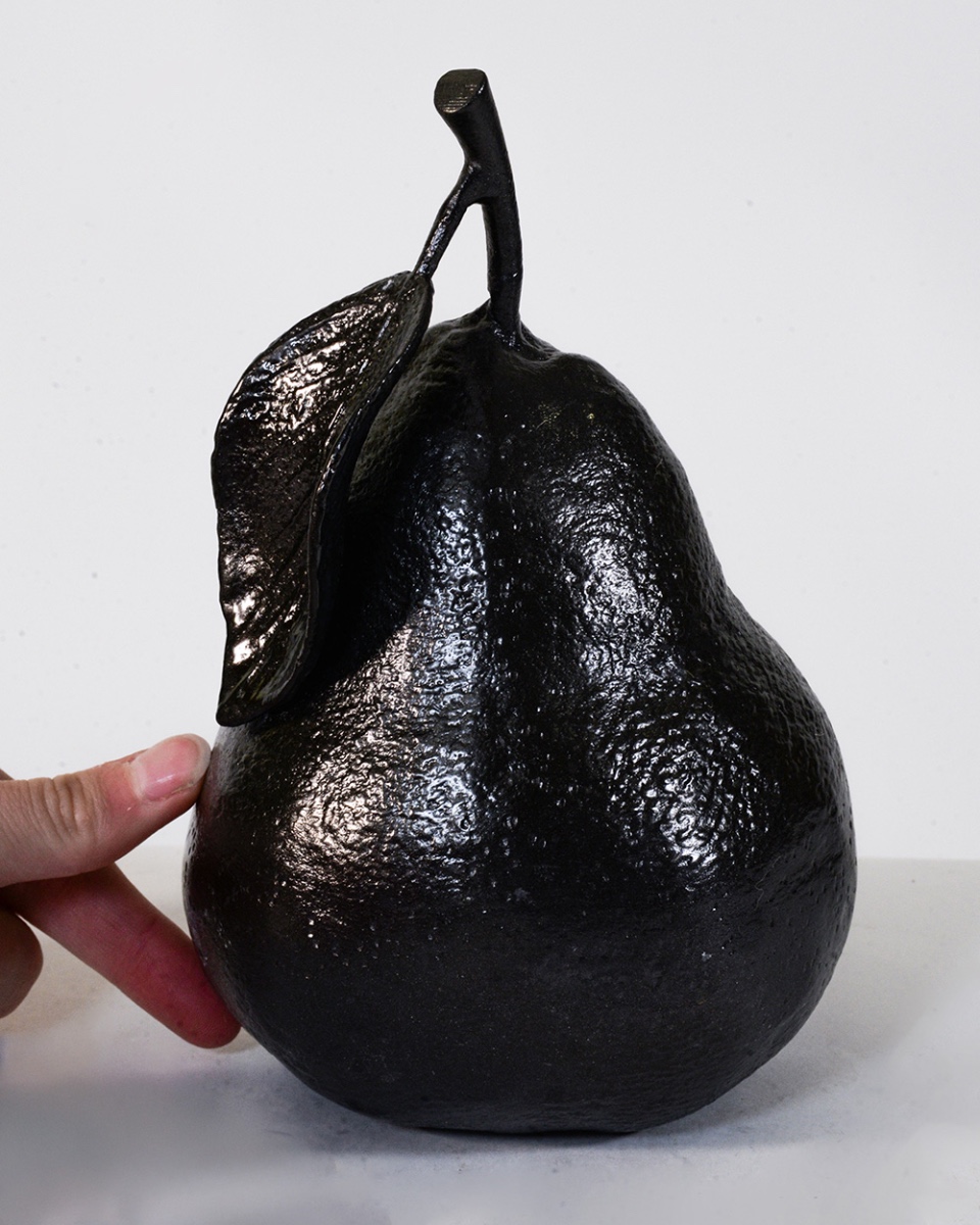 'Midnight Bartlett' Pear Interior Ornament - 16.5cm To Scale