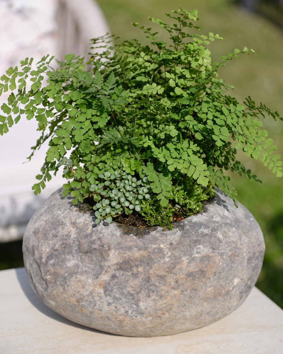 Medium Decorative Natural Stone Planter