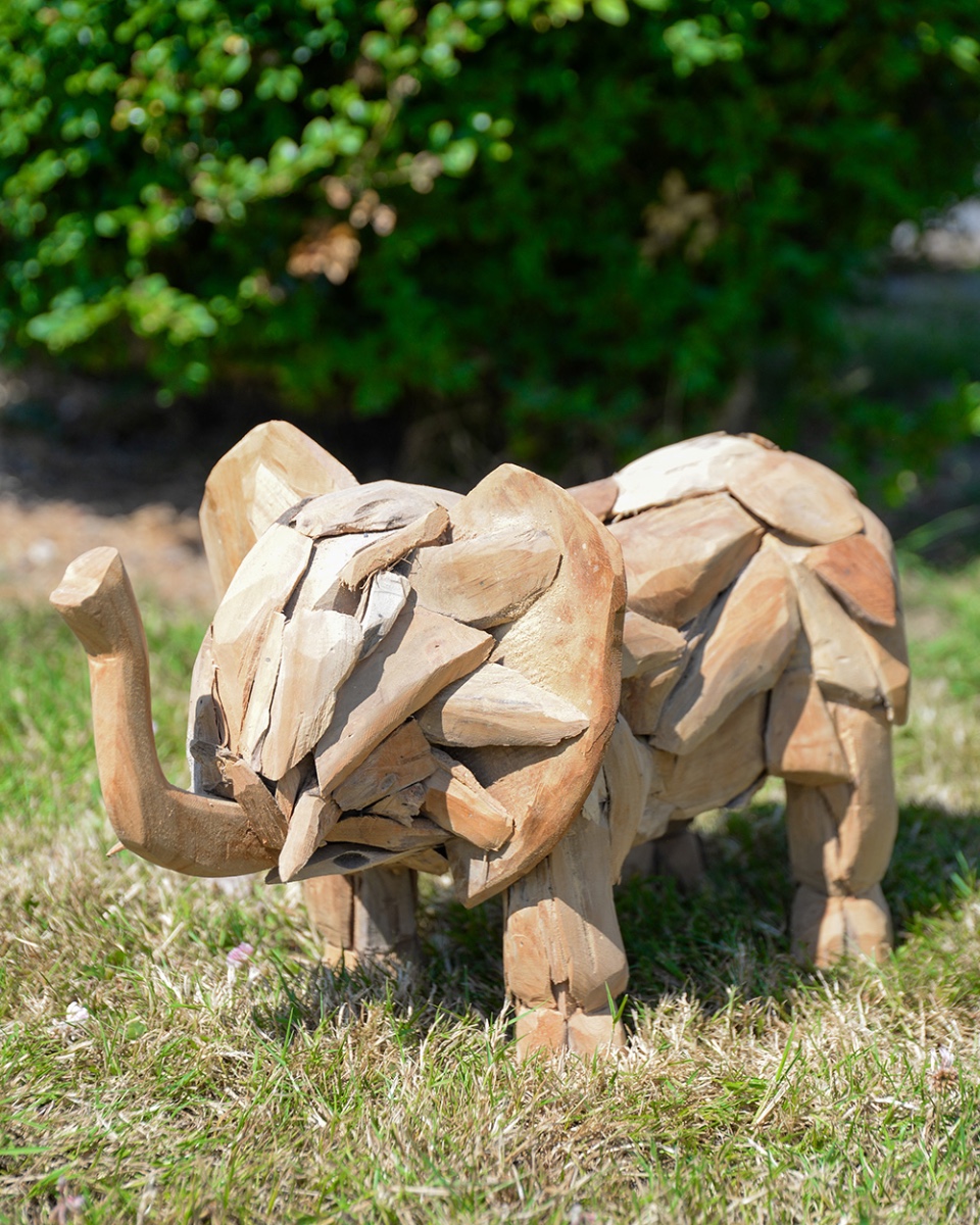 Teak Driftwood 'Banyan' The Elephant Sculpture