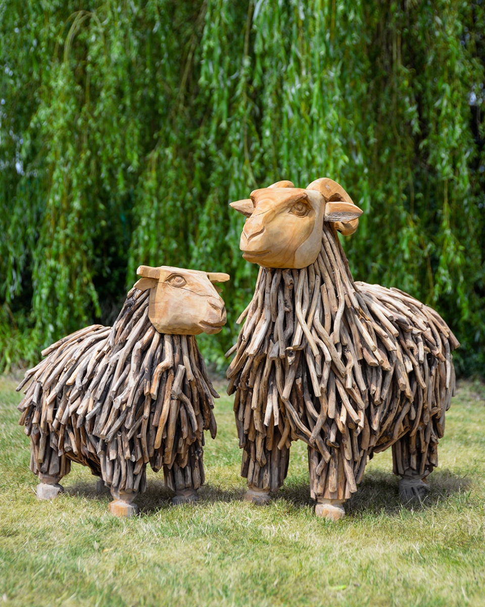 Teak Driftwood 'Bundle' The Sheep Sculpture