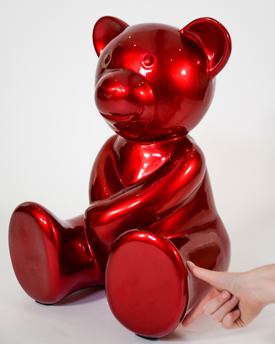 Scale of The odern Red Teddy Bear Ornament