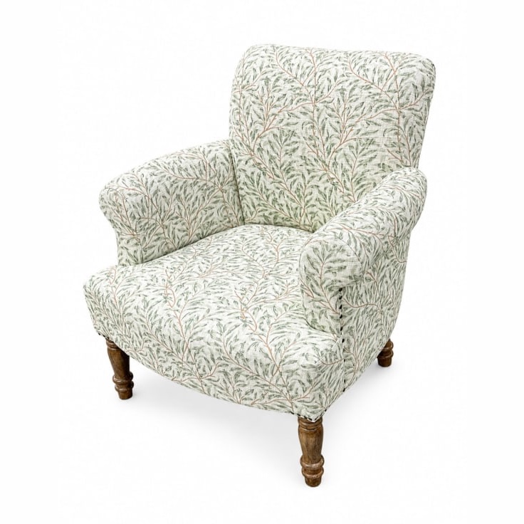Mango Wood 'Willow Leaf' Upholstered…