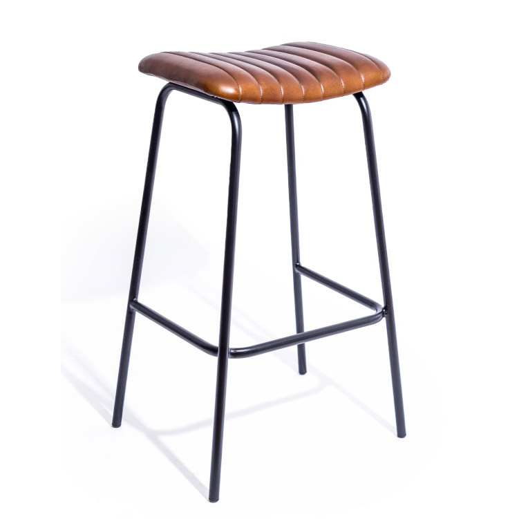 Traditional 'Foundry' Leather Bar Stool