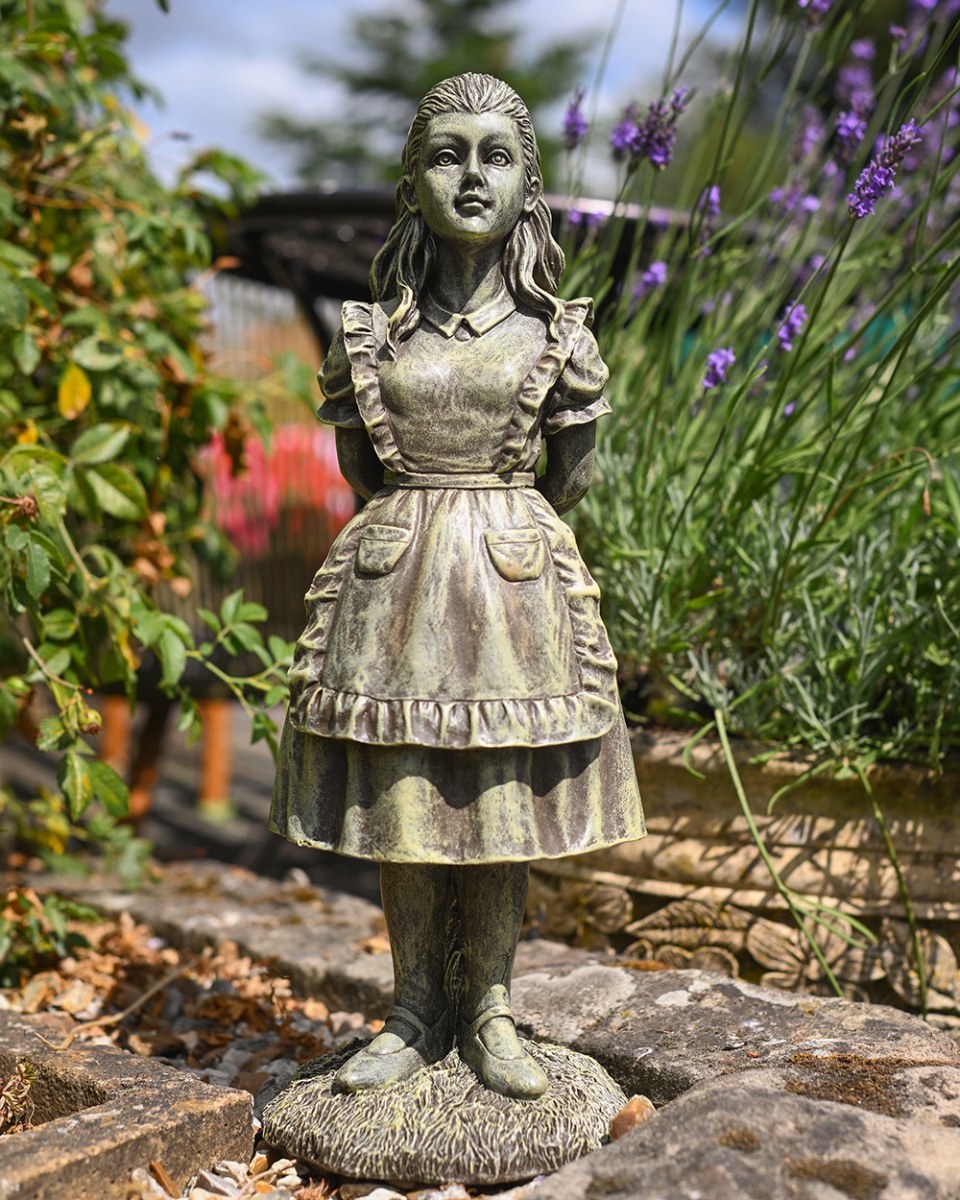 Verdigris 'Alice In Wonderland' Garden Sculpture