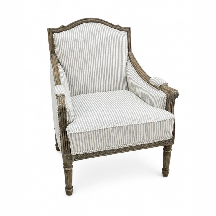 Weathered Mango Wood 'Linen Room' Upholstered Armchair