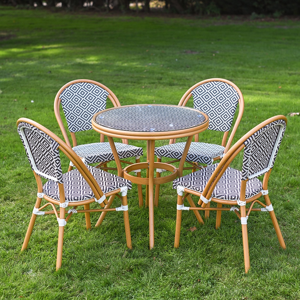 'Beaumont' Black & White Parisian Dining Set