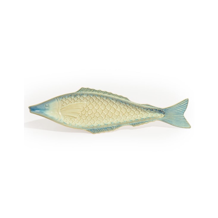 Blue and White Long Ceramic Fish Dish