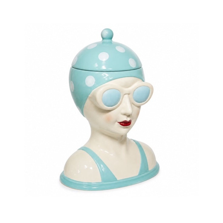 Blue Vintage Swimmer Ceramic Cookie …