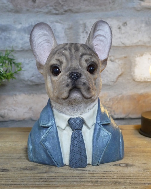 'Brindled Bailiff' Resin French Bulldog Bust