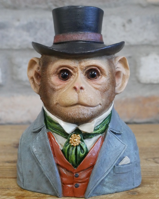 'Chattering Chairman' Resin Monkey Bust
