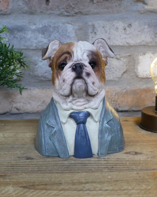 'Growling Groundsman' Resin Bulldog Bust