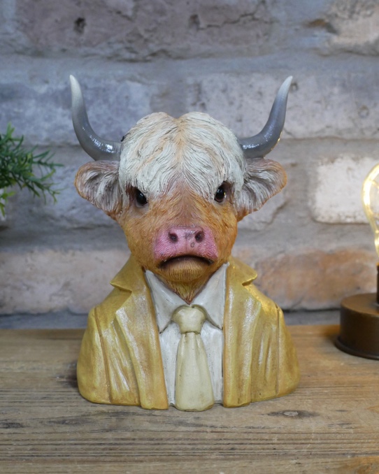 'Highland Sheriff' Resin Highland Cow Bust