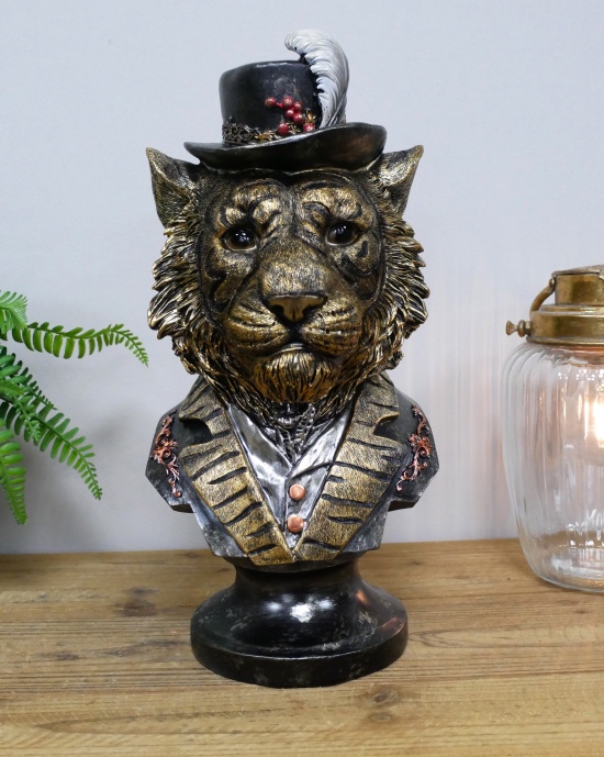 'Lord Ambrose' Resin Tiger Bust