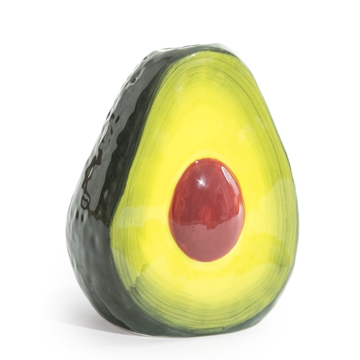 Ornate Avocado Ceramic Vase