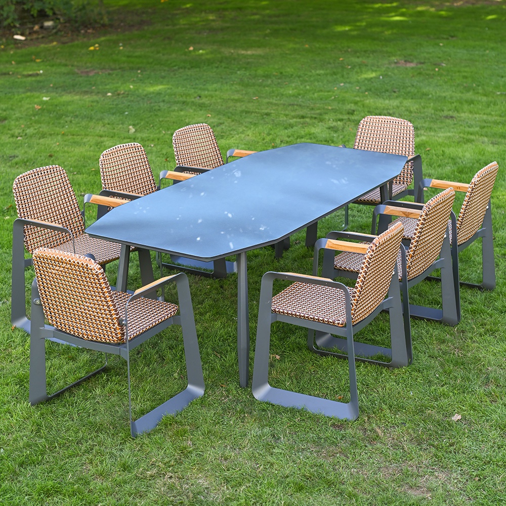 'Rialto' Charcoal Grey Eight Seater Dining Set